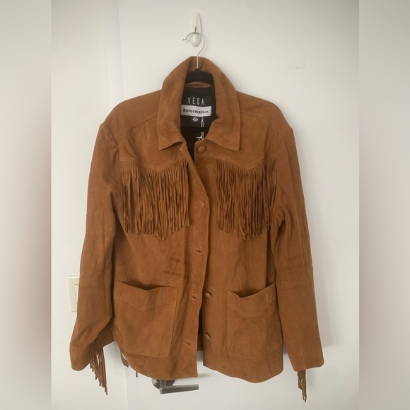 CURRENT SEASON Reformation X Veda Houston suede jacket NWT - Picture 7 of 8